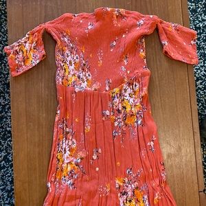 Altar’d State Orange Floral Jumpsuit